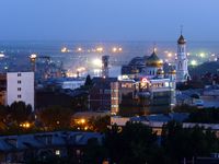 Aerial view of Rostov at night