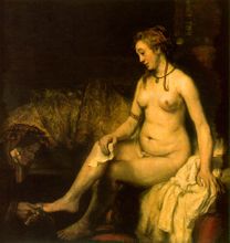 بلقيس في حمامها، التي أيضاً مثلتها Hendrickje, 1654