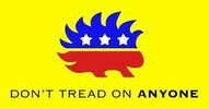 A variant of Gadsden flag with a porcupine instead of a snake