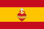 Spanish flag with Sacred Heart used by carlism