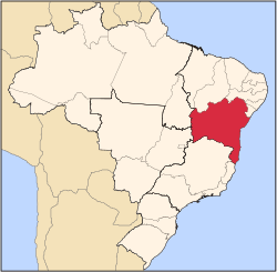 موقع ولاية باهيا في البرازيل
