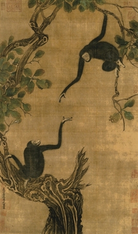 ملف:Yi-Yuanji-Two-gibbons-in-an-oak-tree.jpg