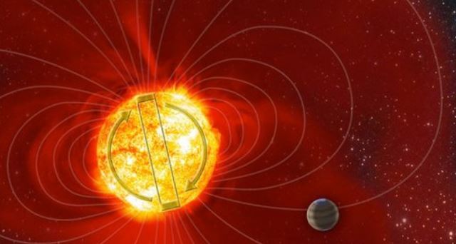 ملف:التقاء قطبا المجال المغناطيسي للشمس.JPG