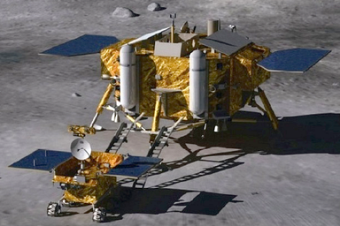 ملف:Chang'e 3 lander and rover credit Beijing Institute of Spacecraft System Engineering.png