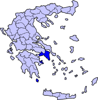 موقع أتيكا الغربية West Attica محافظة في اليونان