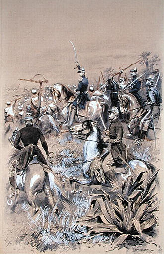 ملف:Le duc d'Aumale attaque la Smalah à Taguin le 16 mai 1843 - Edouard Detaille 1886.jpg