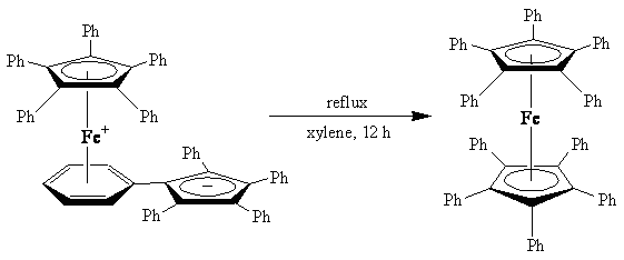 ملف:Formation of decaphenylferrocene from its linkage isomer.PNG