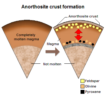 Formation of the anorthosite crust