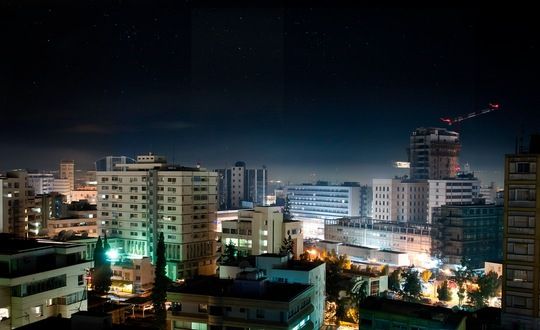 ملف:Magnificent Nicosia skylines by night Republic of Cyprus.jpg