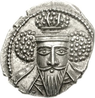 ملف:Coin of Vologases V (cropped), Hamadan mint.jpg