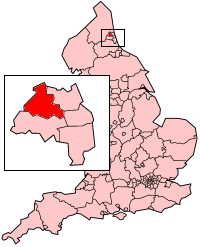 Newcastle upon Tyne shown within England
