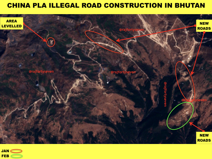 ملف:خريطة توضح الطرق التي أنشأتها الصين عبر بوتان في 2018.jpg