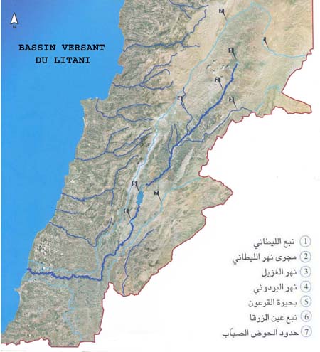 ملف:خريطة توضح مسار نهر الليطاني.jpg