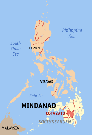 خريطة الفلبين توضح كوتاباتو Cotabato