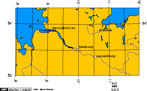 ملف:Map of cuxhaven hamburg lauenburg lubeck.png