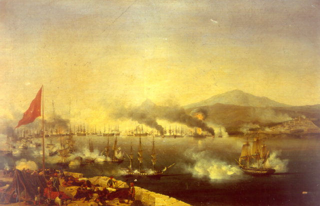 ملف:Naval Battle of Navarino by Carneray.jpg