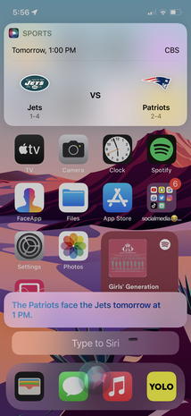 Siri running on iOS
