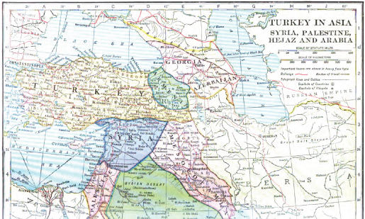ملف:Map of Turkey in Asia, Syria, Palestine, Hejaz and Arabia by Frank Moore Colby.png