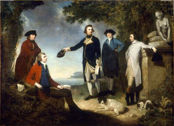 ملف:Mortimer - Captain James Cook, Sir Joseph Banks, Lord Sandwich, Dr Daniel Solander and Dr John Hawkesworth.jpg