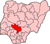 موقع ولاية كوگي في نيجريا