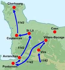 خريطة نورماندي عام 1142