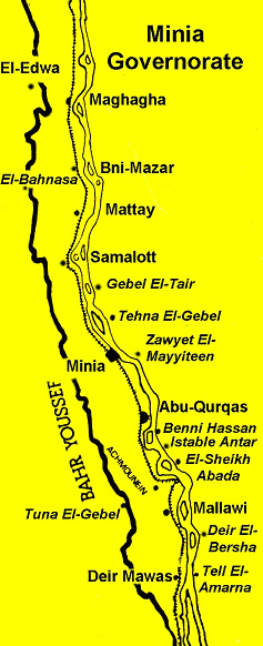 موقع مركز مطاي في محافظة المنيا.