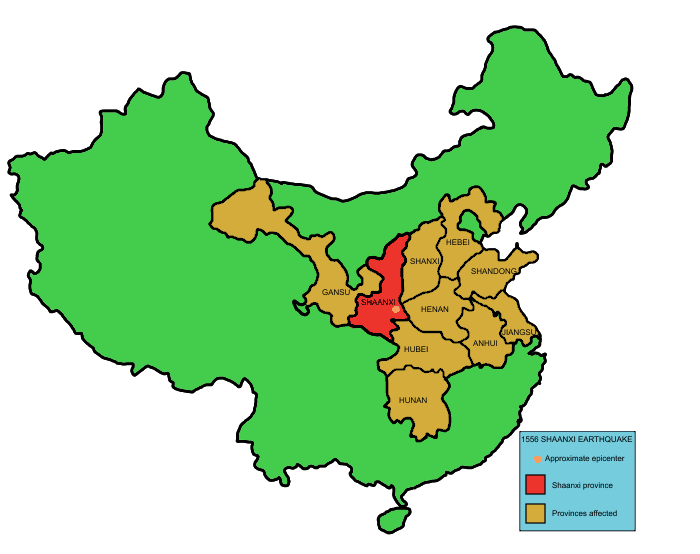 ملف:Shaangxi 1556 earthquake map of provinces.PNG