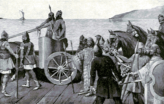 ملف:Crossing the Hellespont by Xerxes with his huge army.gif