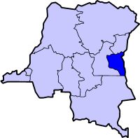 خريطة جمهورية الكونغو الديمقراطية موضحا عليها جنوب كيڤو