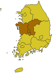 Map of Korea highlighting the province.