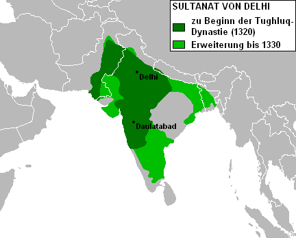 ملف:Sultanat von Delhi Tughluq-Dynastie.png