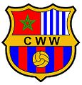 شعار نادي وفاء وداد، العلم المغربي يسارًا و تشابه شعار النادي مع شعار نادي برشلونة .