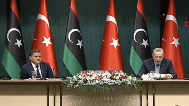 ملف:المؤتمر الصحفي للرئيس التركي رجب طيب أردوغان ورئيس الوزراء الليبي عبد الحميد الدبيبة 12 أبريل 2021.png