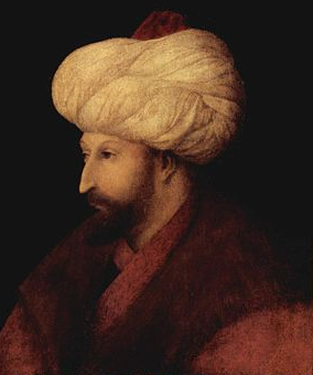 ملف:Portrait of Mehmed II by Gentile Bellini (Cropped).png