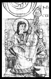 ملف:Guitar-like plucked instrument, Carolingian Psalter, 9th century manuscript.jpg