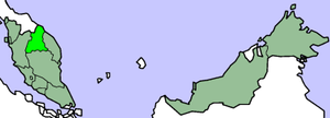 Map showing Kelantan in Peninsular Malaysia