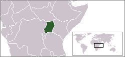 Location of أوغندا