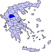 موقع Trikala محافظة في اليونان