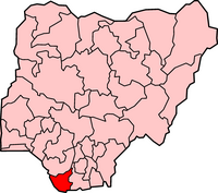 موقع ولاية بايلسا في نيجيريا