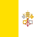 Flag of Vatican City (1929). The yellow color represents the golden key of the Kingdom of heaven, described in the Book of Matthew of the New Testament, and part of the Papal seal on the flag.