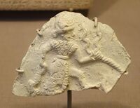 Storm god, Ishchali, Isin-Larsa to Old Babylonian, 2000-1600 BC, baked clay - Oriental Institute Museum, University of Chicago