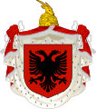 Coat of arms of the Albanian Kingdom (1928–1939)(used by Skenderbe in the 15th century but dating long time ago as a symbol of Albania translated in native language as "Land of Eagles")