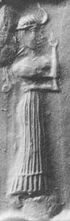 Ninshubur depicted in a cylinder seal impression (c. 2334–2154 BC)