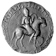 Henry's royal seal, showing the King on horseback (l) and seated on his throne (r)