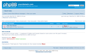 A default installation of phpBB 3.0