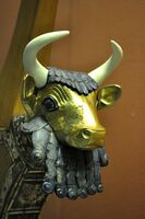 Lyre of a Bull's Head from Queen Puabi's tomb. (British Museum)