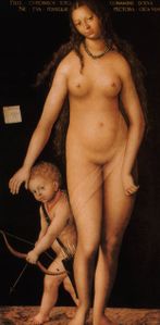 ڤينوس وكيوپيد، 1508. لوحة عارية مبكرة، بتأثير إيطالي، وتأثير من دورر.