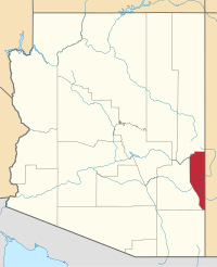 Map of Arizona highlighting غرينلي