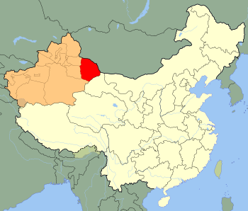 Location of the Kumul Khanate