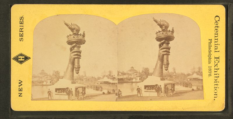 ملف:Collossal hand and torch. Bartholdi's statue of "Liberty.", from Robert N. Dennis collection of stereoscopic views.jpg
